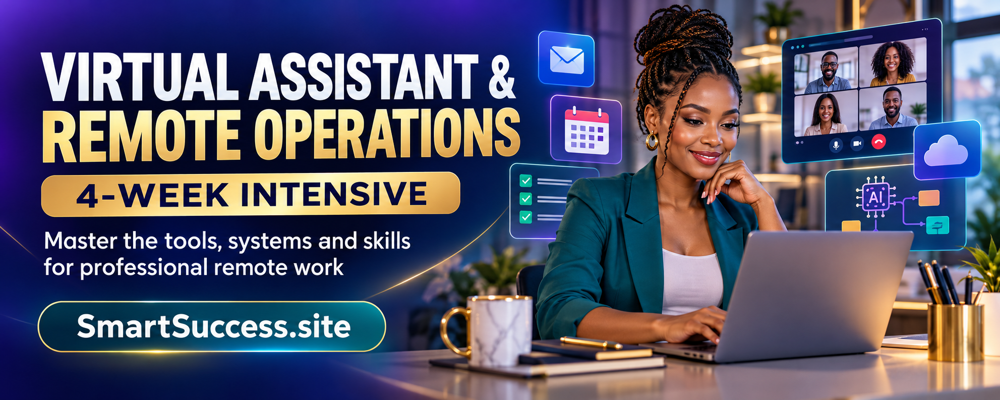 Illustrative academy image of two adults collaborating on a laptop; the people pictured are fictional.